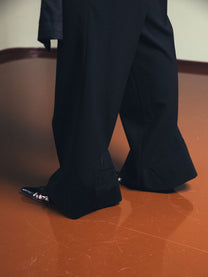Patch pant leg trousers in black S-L