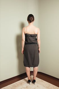Belt dress in olive S-M