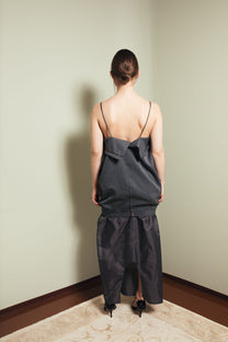 Open back dress in gray S-L