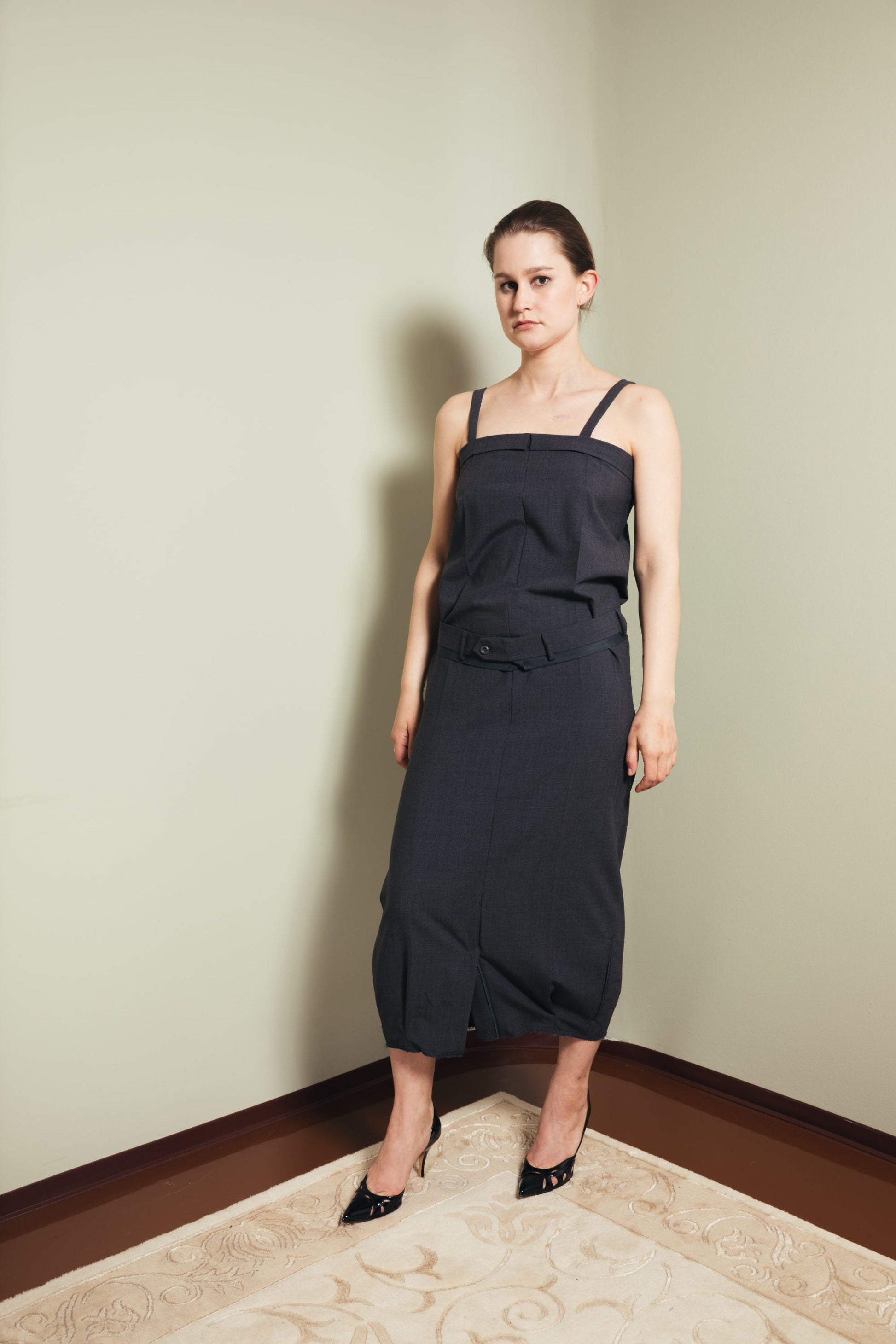 Belt dress in grey S-M