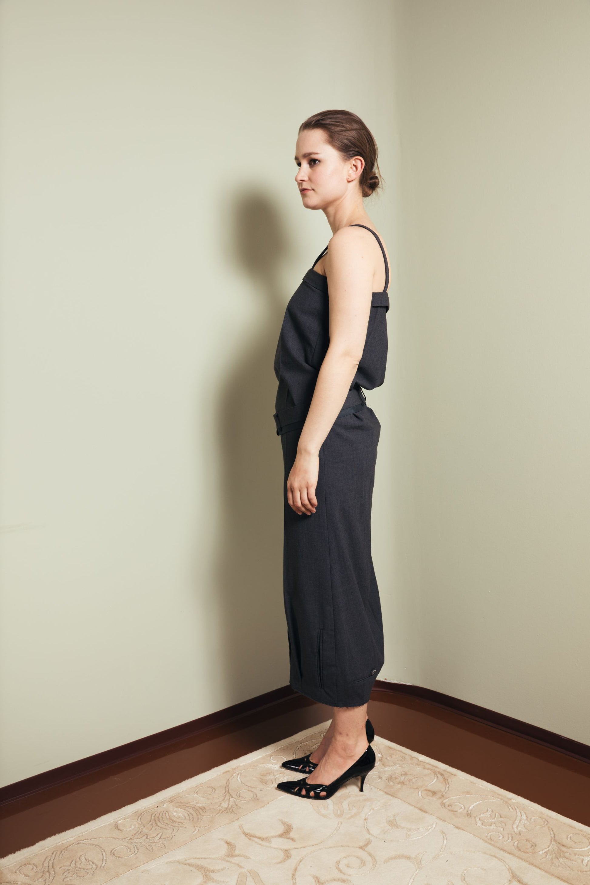 Belt dress in grey S-M