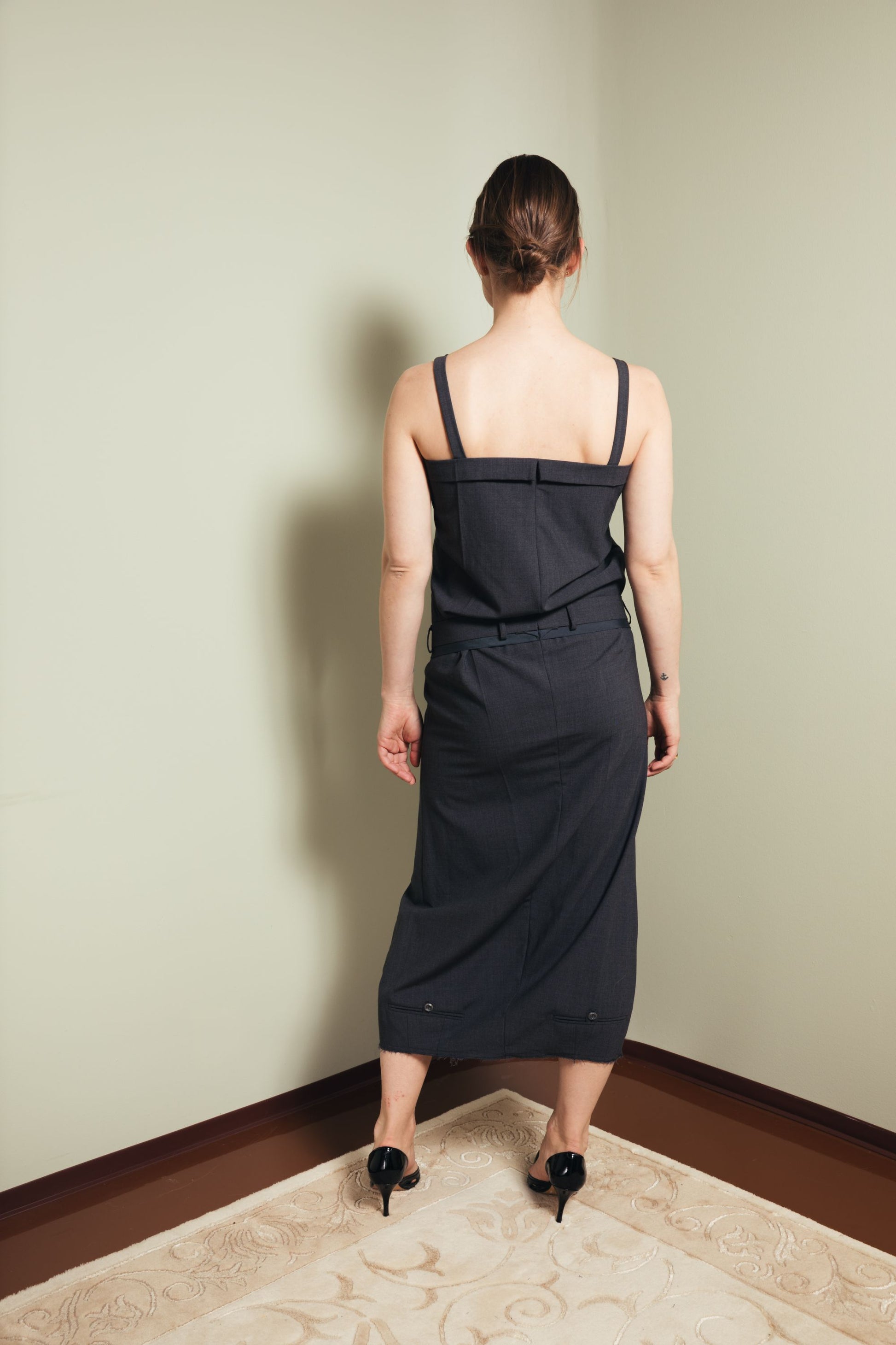 Belt dress in grey S-M