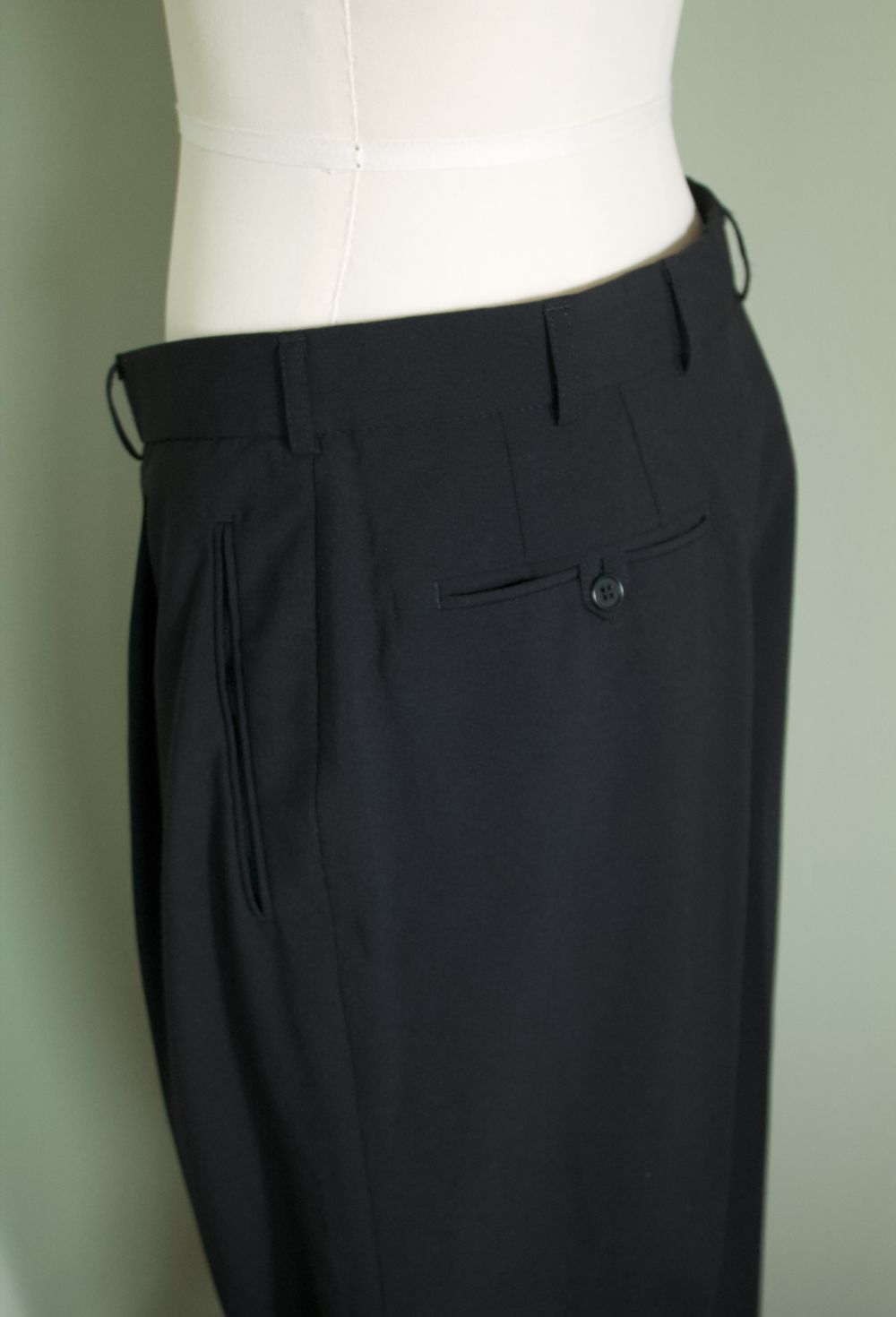 Patch pant leg trousers in black S-L